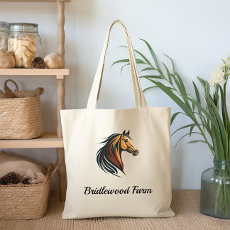 Tote Bag Tête de cheval Brown design et moderne