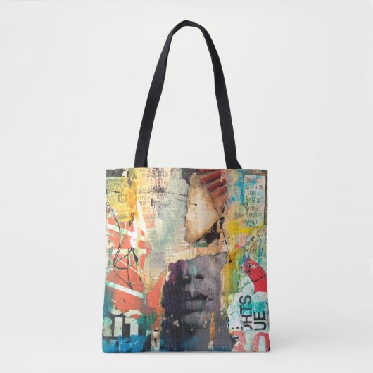 Tote Bag Tête de collage (Devant)