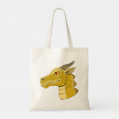 Tote Bag Tête de dragon d'or en profil (Dos)