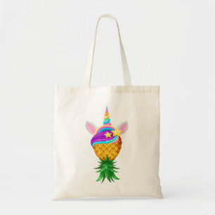 Tote Bag Tête de licorne magique de l'ananas à l'envers