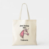 Tote Bag Tête de licorne rose violet (Dos)