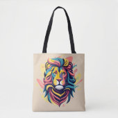 Tote Bag Tête de lion Abstraite (Devant)