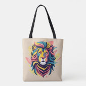 Tote Bag Tête de lion Abstraite (Dos)