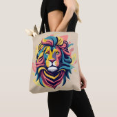 Tote Bag Tête de lion Abstraite (De près)