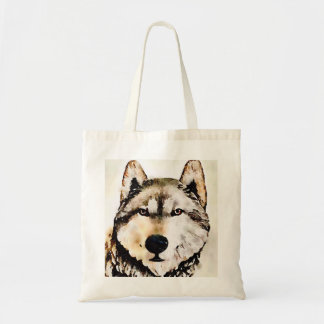 Tote Bag Tête de loup boisé