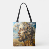 Tote Bag Tête de puzzle surréalisme (Dos)