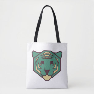 Tote Bag Tête de tigre bleue