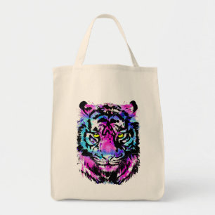 Tote Bag Tête de tigre rose néon - Tigre