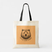 Tote Bag Tête D'Ours, Sauvage Et Libre, Illustration Dessin (Dos)