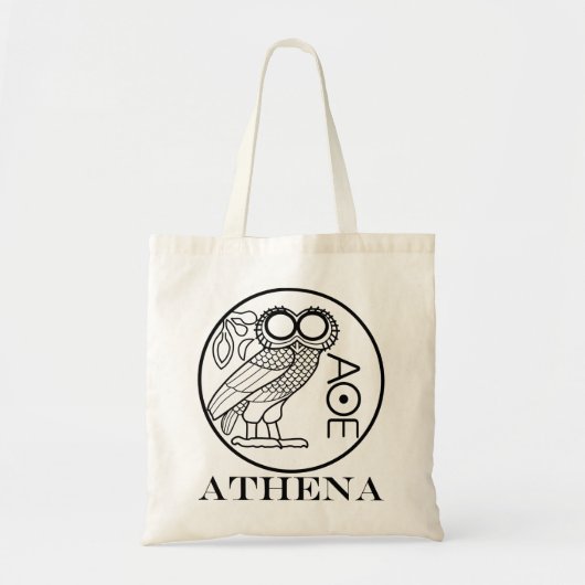 Tote Bag Tetradrachm du hibou d'Athéna (police de graveurs) (Devant)