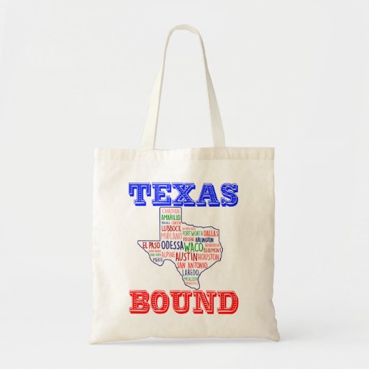 Tote Bag TEXAS BOUND, Déménagement au Texas (Devant)