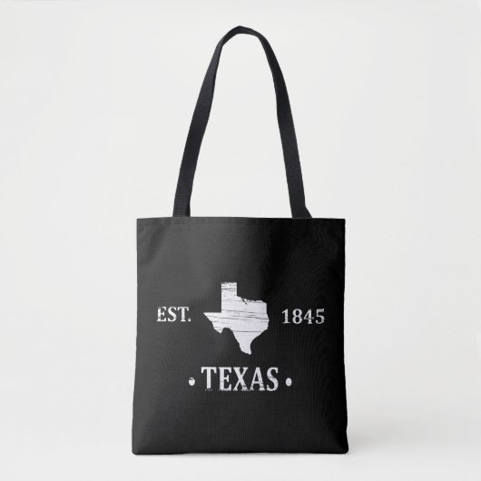 Tote Bag Texas carte blanc l'état étoile seule (Devant)