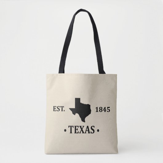 Tote Bag Texas carte noir l'état étoile seule (Devant)