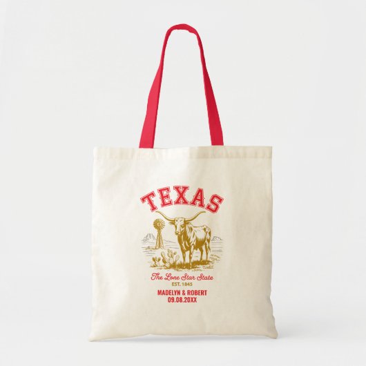 Tote Bag Texas Mariage Welcome Bag, State Love (Devant)