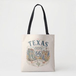 Tote Bag Texas Route 66 Road Trip Cowgirl de style western