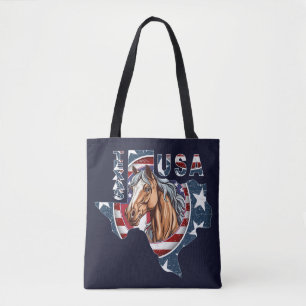 Tote Bag Texas State Outline USA Horse