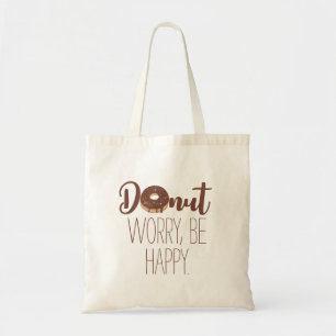 Tote Bag Texte Brown Chocolat Donut Attention Soyez Heureux