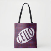 Tote Bag Texte brut ovale cello (Devant)