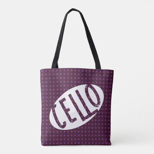 Tote Bag Texte brut ovale cello (Dos)