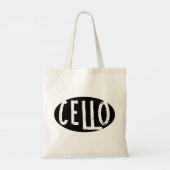 Tote Bag Texte brut ovale cello (Dos)