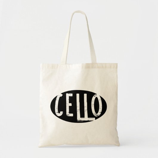 Tote Bag Texte brut ovale cello (Devant)