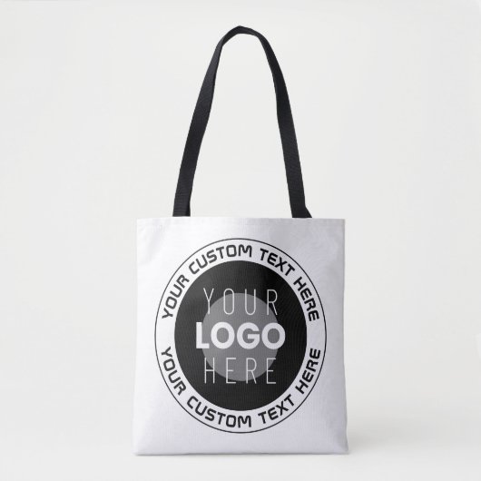 Tote Bag Texte circulaire modifiable et logo remplaçable |  (Devant)