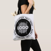 Tote Bag Texte circulaire modifiable & logo remplaçable | N (De près)
