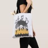 Tote Bag Texte de musique avec enregistrement vinyle (De près)