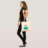 Tote Bag Texte de nom de lettre initiale de monogramme pian (Devant (modèle))