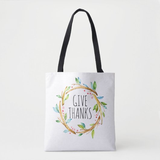 Tote Bag Texte De Remerciements À Thanksgiving Wreath (Devant)