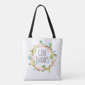Tote Bag Texte De Remerciements À Thanksgiving Wreath (Dos)