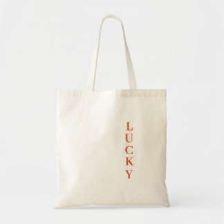 Tote Bag Texte de typographie LUCKY personnalisé 