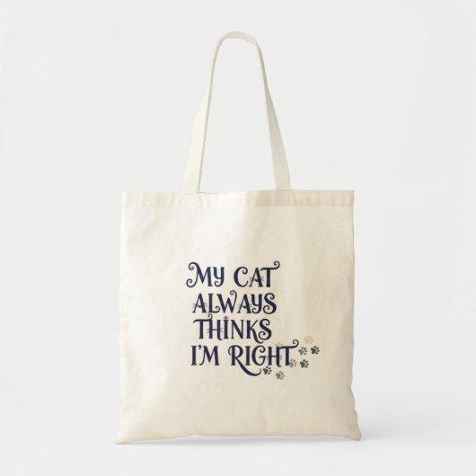 Tote Bag Texte drôle sur les chats (Devant)