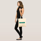 Tote Bag Texte du client Modèle Turquoise Vert naturel tend (Devant (modèle))