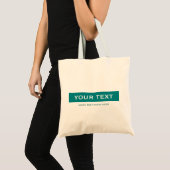 Tote Bag Texte du client Modèle Turquoise Vert naturel tend (Devant (produit))