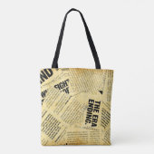 Tote Bag Texte du journal de presse avec vieux papier (Dos)