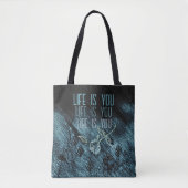 Tote Bag Texte du Rose noir bleu blanc (Devant)