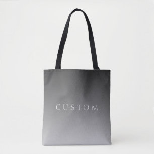 Tote Bag Texte élégant sur un dégradé ombré gris simple mod