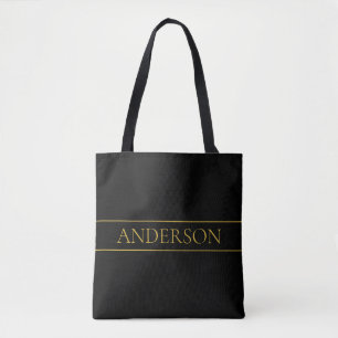 Tote Bag Texte et lignes Gold personnalisables