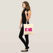 Tote Bag texte graphique rose étincelant (Devant (modèle))