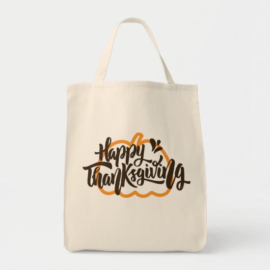 Tote Bag Texte mignon sur le citrouille pour Thanksgiving (Devant)