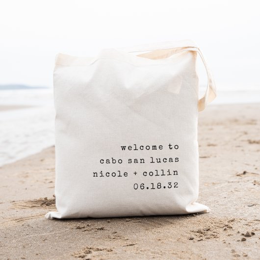 Tote Bag Texte minimaliste Destination Mariage Bienvenue
