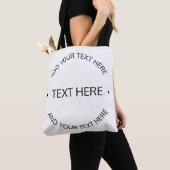 Tote Bag Texte modifiable simple et moderne | Blanc et noir (De près)