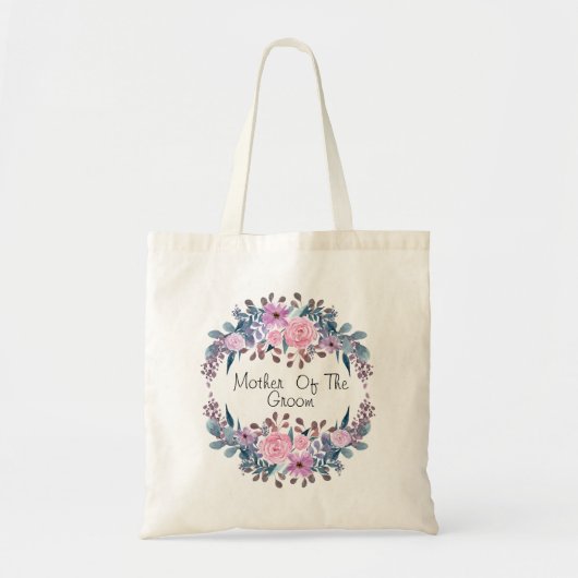 Tote Bag Texte monographique personnalisé aquarelle flore d (Devant)