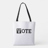 Tote Bag Texte noir et blanc Vote (Dos)