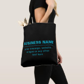 Tote Bag Texte personnalisable pour l'entreprise, etc. Noir (De près)