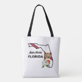 Tote Bag Texte personnalisé Floride Drapeau & Fleur Orange  (Dos)