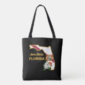 Tote Bag Texte personnalisé Floride Drapeau & Fleur Orange  (Dos)
