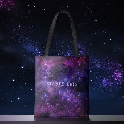 Tote Bag Texte Personnalisé Galaxie Nebula Espace Thème Fou