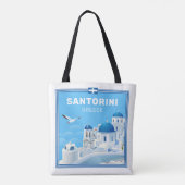 Tote Bag Texte personnalisé Santorin Grèce (Dos)